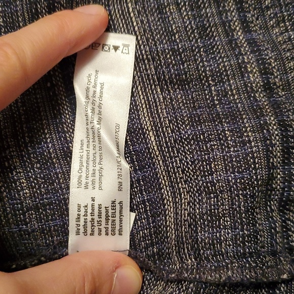 Eileen Fisher coastline tunic. Oversized. 100% linen. Grey, white, blue. XS P. - Picture 14 of 14